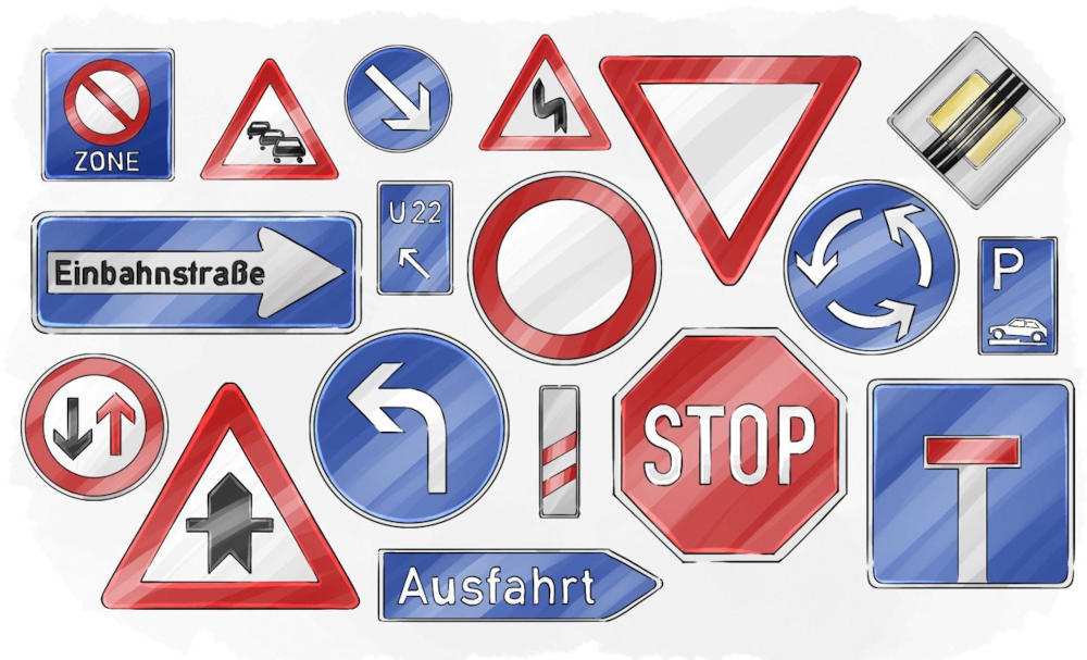 Grafik von Verkehrszeichen